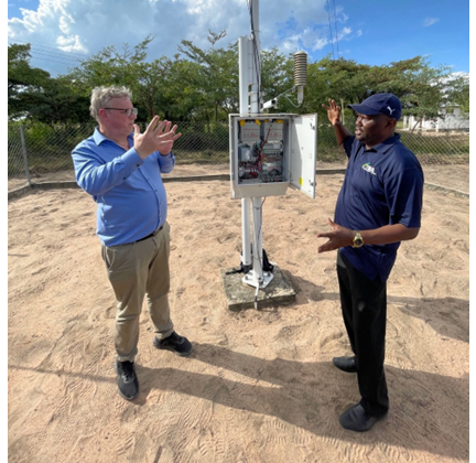 Danish Meteorological Institute and Tanzania Meteorological Authority staff visiting one of Tanzania’s GBON stations. Courtesy, DMI 2023. 